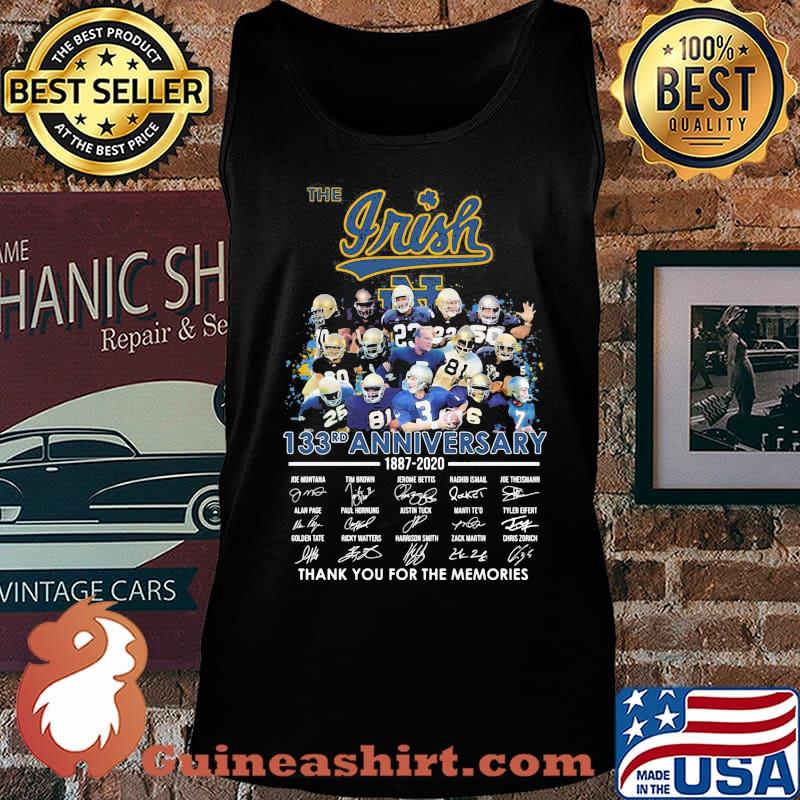 The notre dame irish 133rd anniversary 1887 2020 thank you for the memories signatures s Tank top