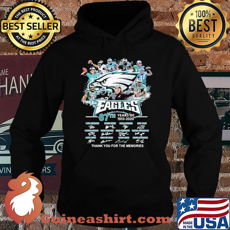 The philadelphia eagles 87th years of 1933 2020 thank you for the memories signatures s Hoodie