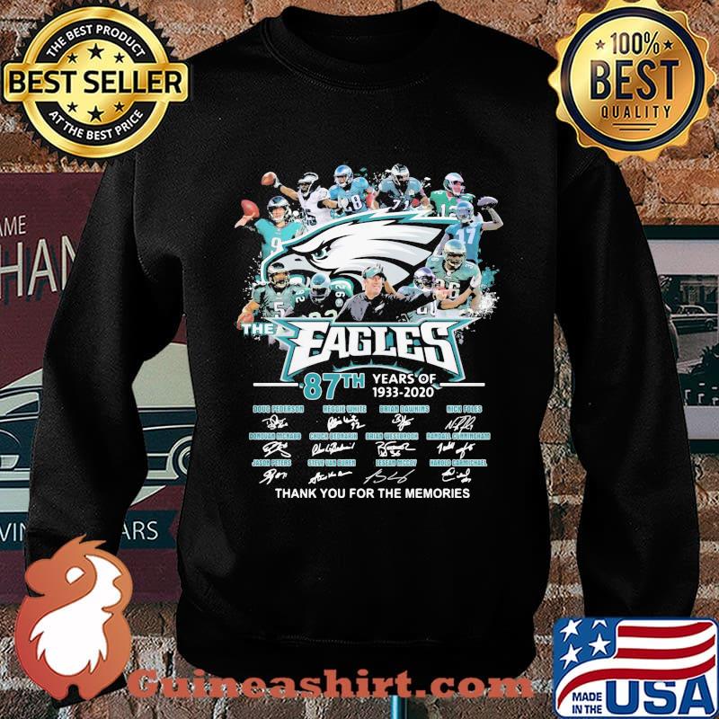 The philadelphia eagles 87th years of 1933 2020 thank you for the memories signatures s Sweater