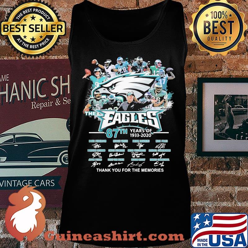 The philadelphia eagles 87th years of 1933 2020 thank you for the memories signatures s Tank top
