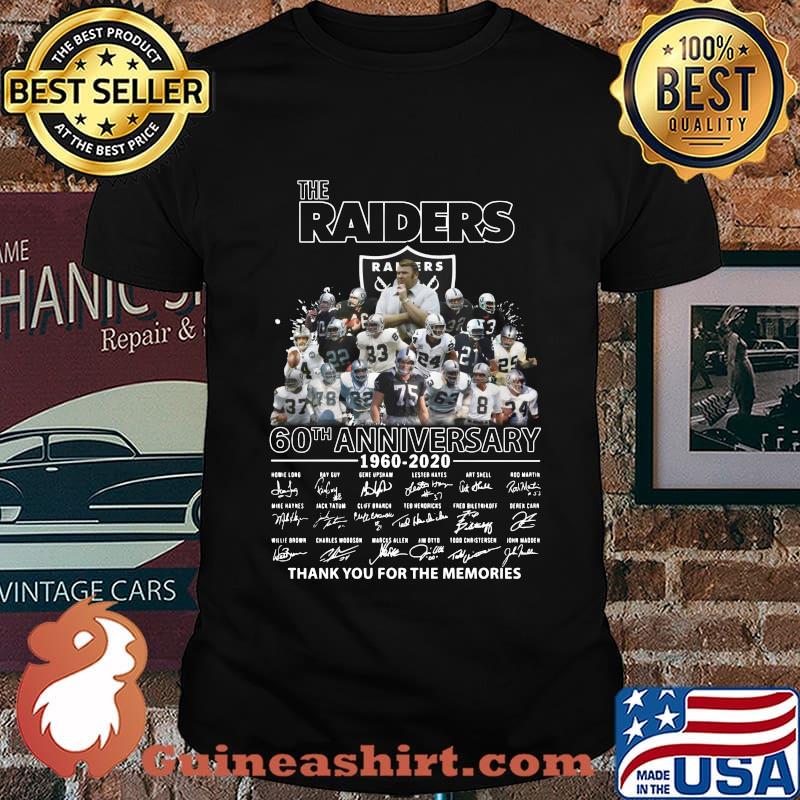 The raiders 60th anniversary 1960 2020 thank you for the memories signatures shirt