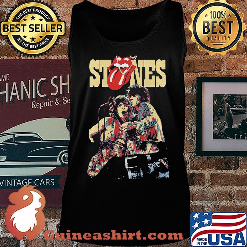The rolling stones band playing guitar s Tank top