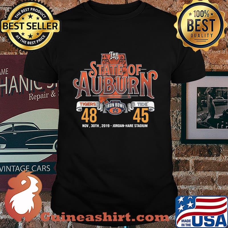 The state of auburn tigers tide iron bowl shirt