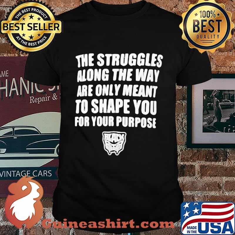 The struggles along the way are only meant to shape you for your purpose black panther rip chadwick 1976 2020 shirt