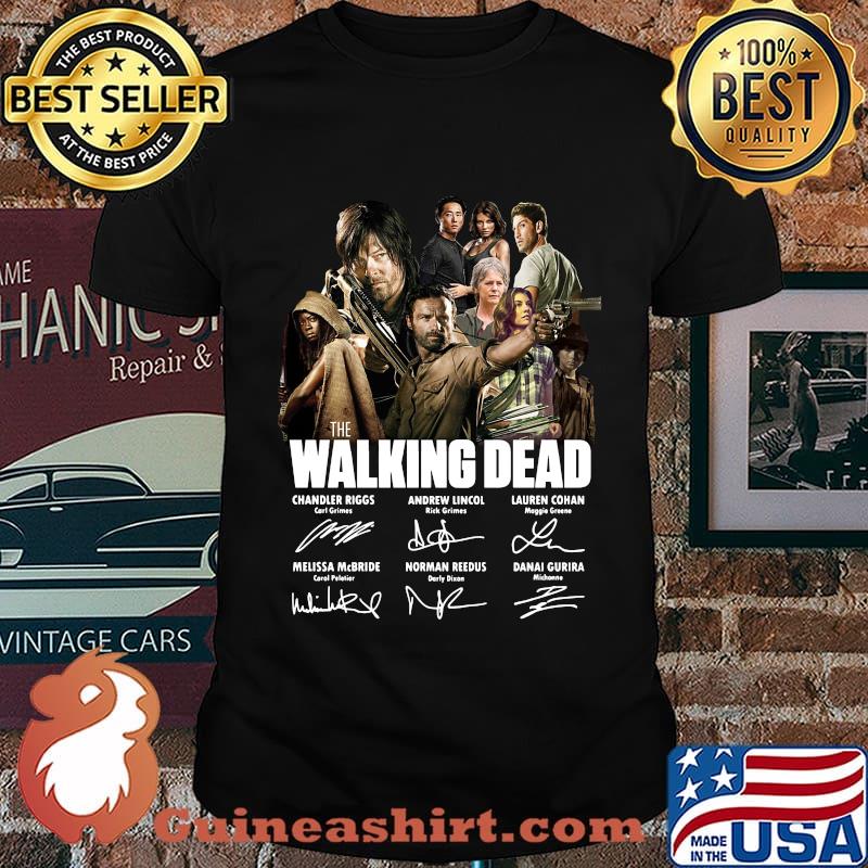 The walking dead movie characters signatures shirt