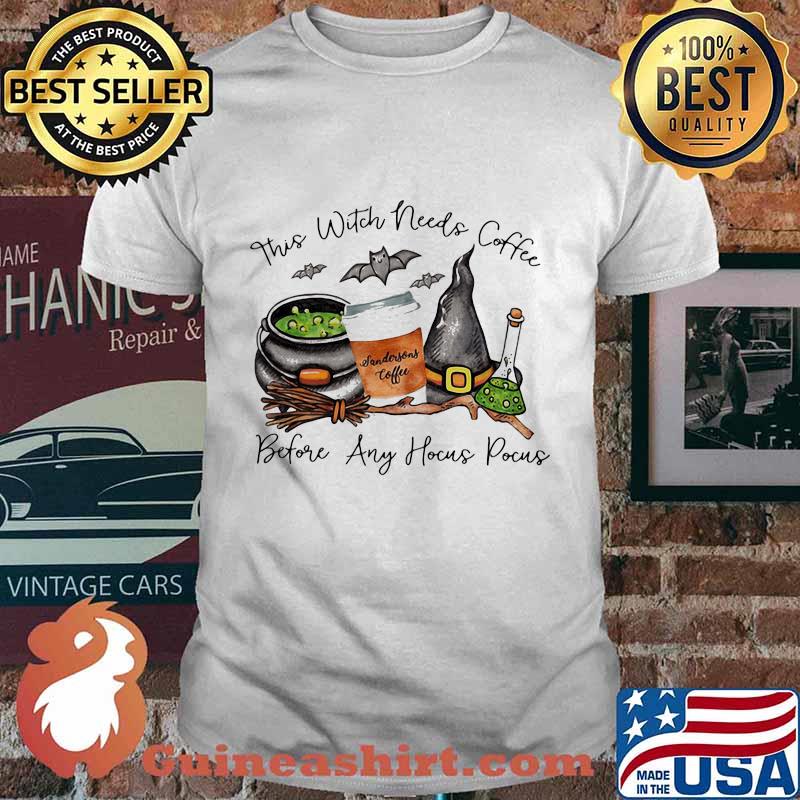This witch needs coffee before any hocus pocus landersons coffee shirt