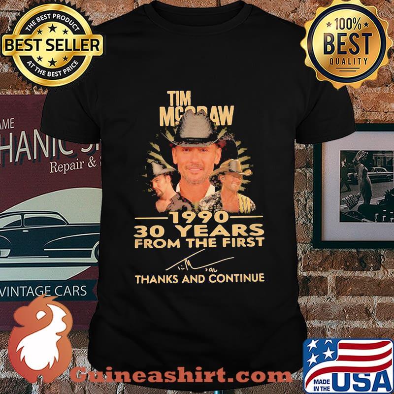 Tim mcgraw 1990 30 years for the first thank and continue signature shirt