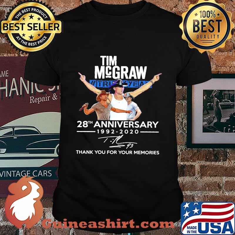 Tim mcgraw 28th anniversary 1992 2020 thank you for the memories signatures shirt