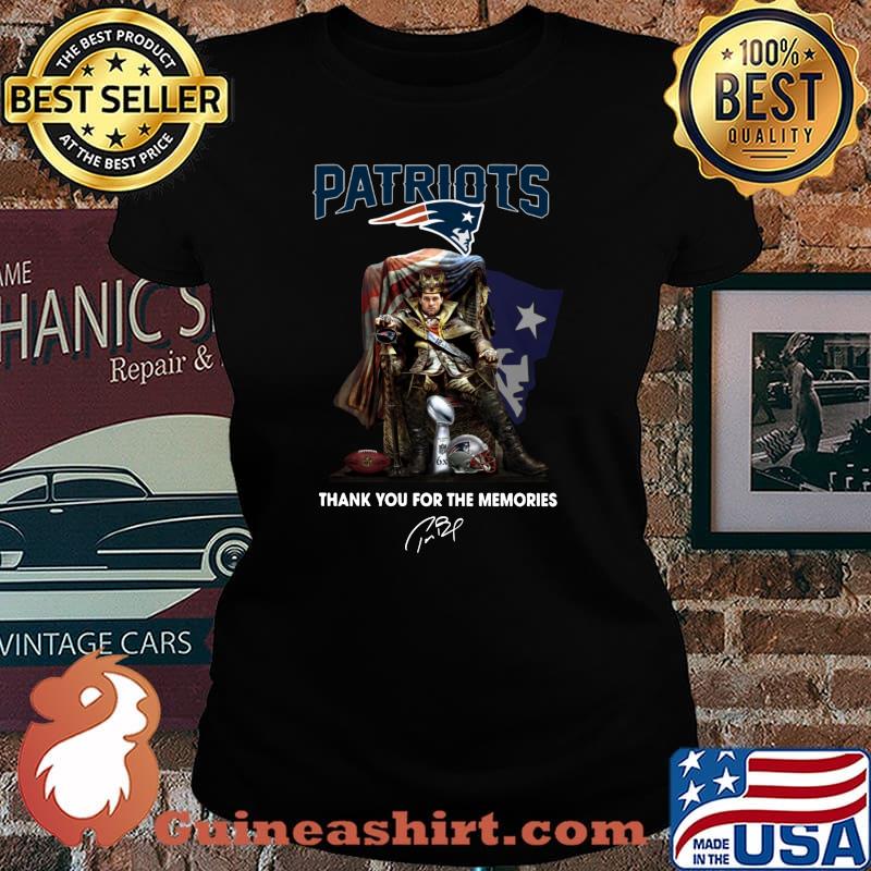 Tom brady king new england patriots thank you for the memories signature s Laides tee
