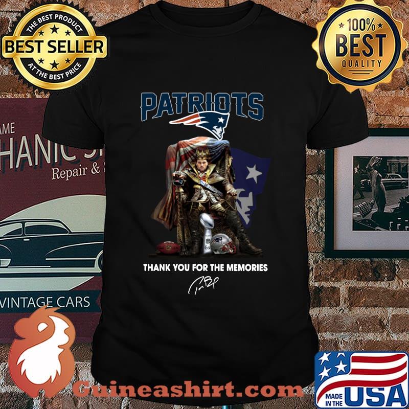 Tom brady king new england patriots thank you for the memories signature shirt