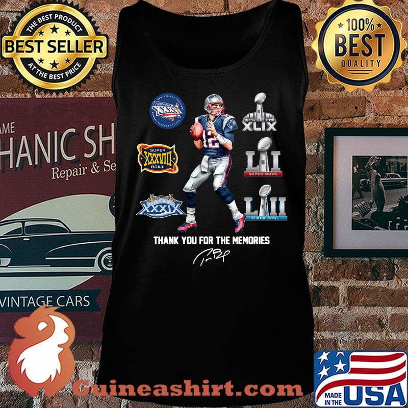 Tom brady new england patriots champions thank you for the memories signature s Tank top