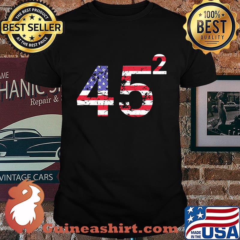 Trump 45 Squared Republican American Flag Independence Day Shirt