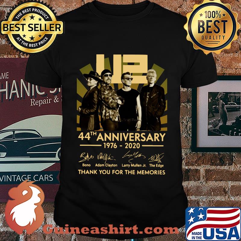 U2 44th anniversary 1976 2020 thank you for the memories signatures shirt