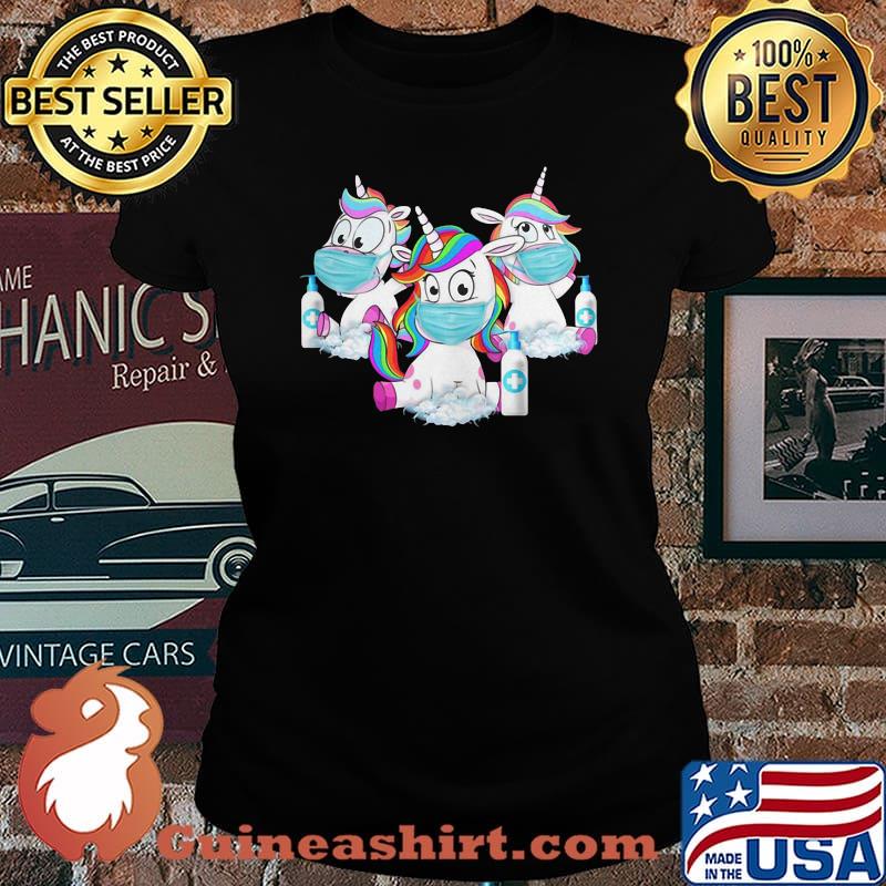 Unicorn wear mask washing hand s Laides tee