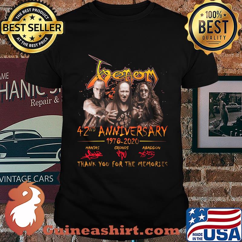 Venom band 42nd anniversary 1978 2020 thank you for the memories signatures shirt