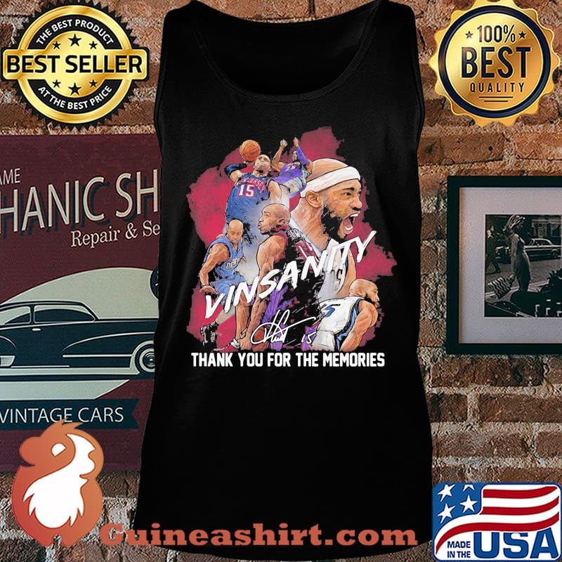 Vinsanity vince carter 15 thank you for the memories signature s Tank top
