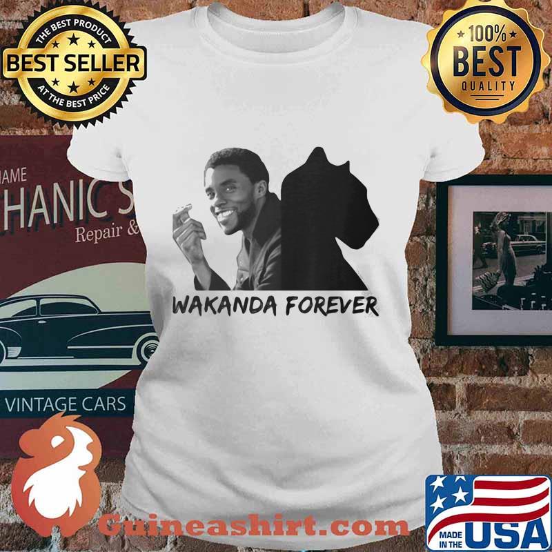 Wakanda forever black panther rip chadwick actor 2020 s Ladies tee