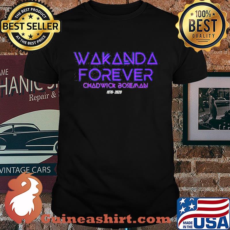 Wakanda forever rip chadwick black panther 1976 2020 shirt