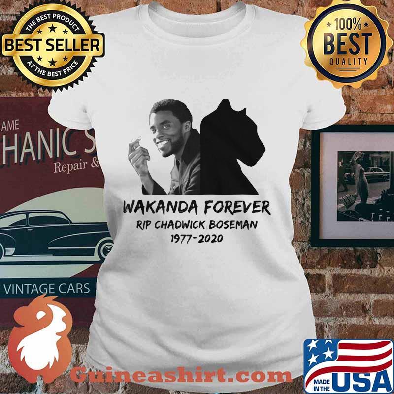 Wakanda forever rip chadwick black panther actor 1977 2020 s Ladies tee