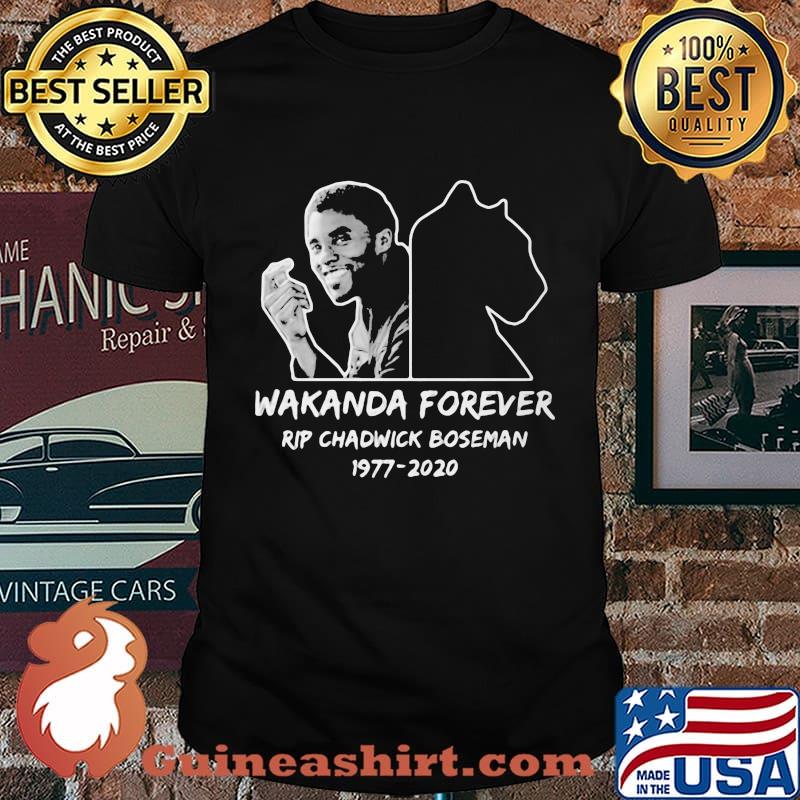 Wakanda forever rip chadwick boseman black panther 1977 2020 shirt
