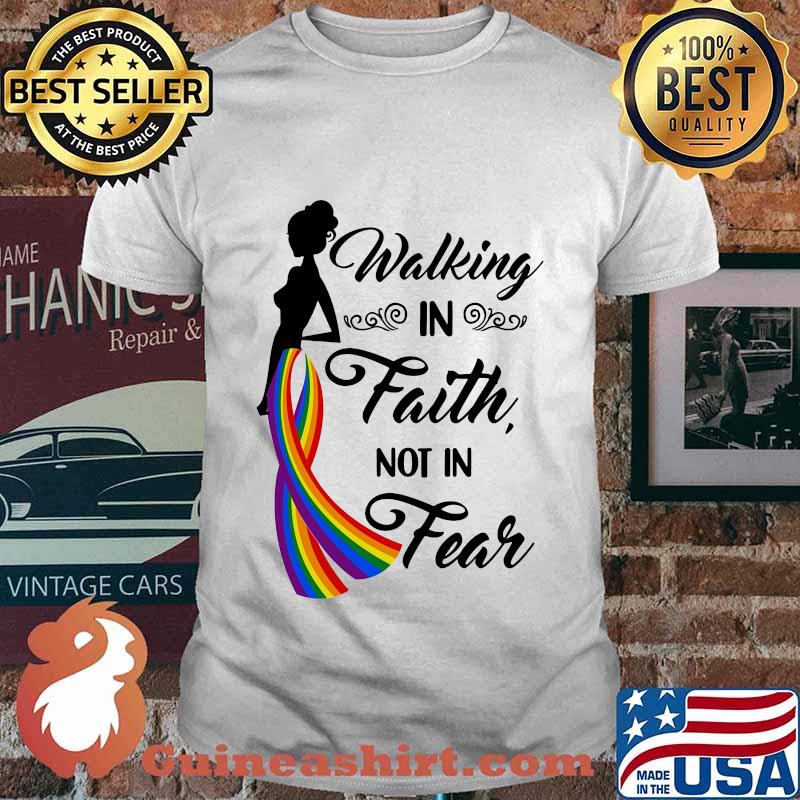 Walking in the faith not in fear Rainbow cancer awareness shirt