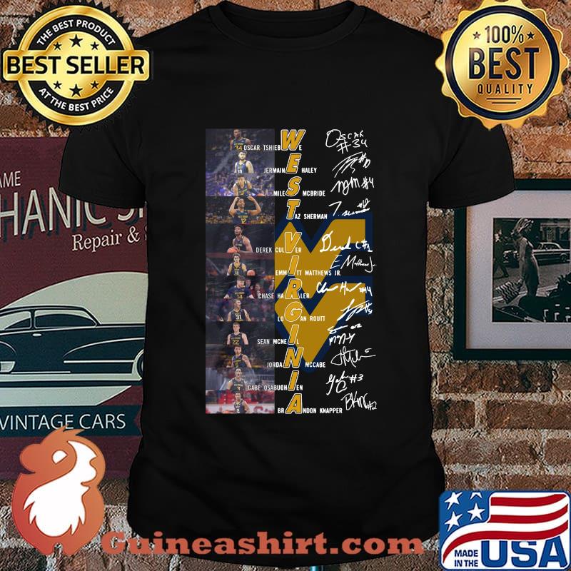 West virginia mountaineers men's basketball players signatures shirt