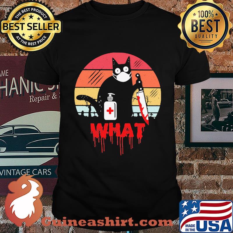 WHAT THE CAT HAND SANITIZER HALLOWEEN VINTAGE RETRO SHIRT