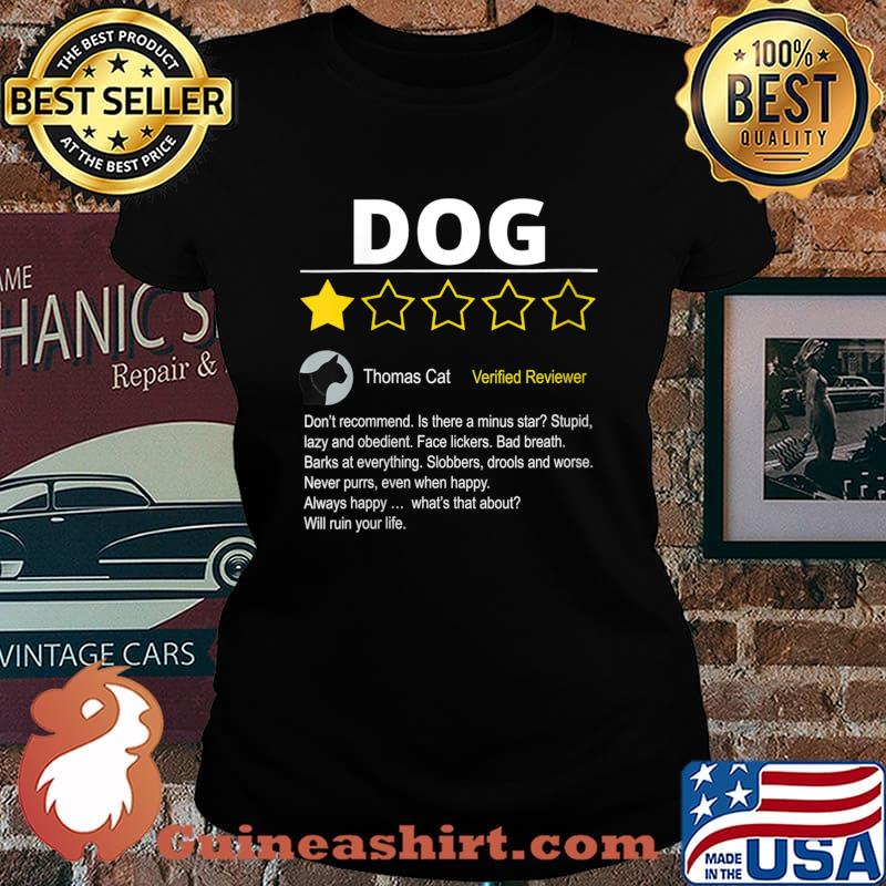 1 Star Review of DOG from Cat for Cat Lovers Shirt Laides tee
