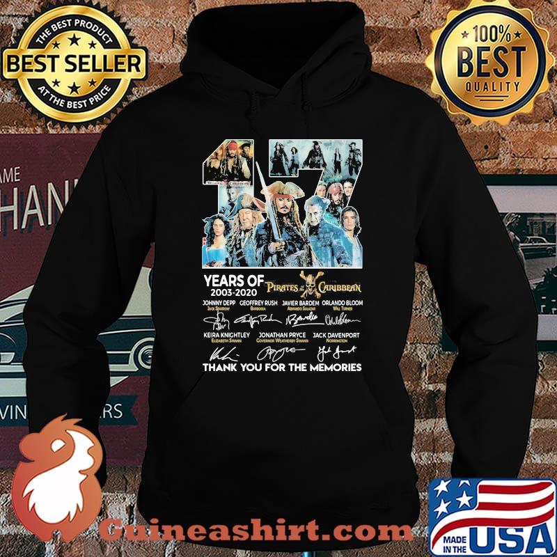 17 years of 2003 2020 pirates caribbean thank for the memories signatures s Hoodie