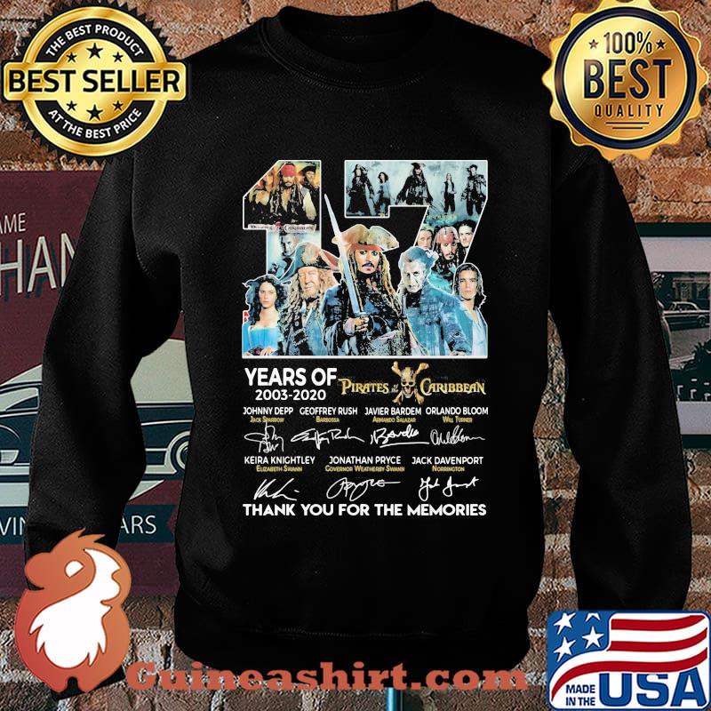 17 years of 2003 2020 pirates caribbean thank for the memories signatures s Sweater