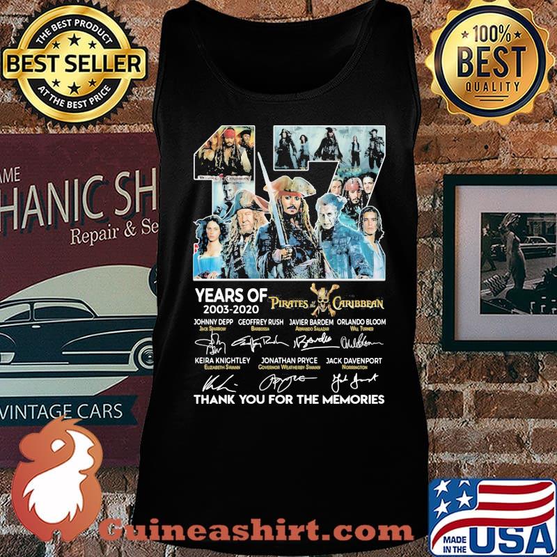 17 years of 2003 2020 pirates caribbean thank for the memories signatures s Tank top