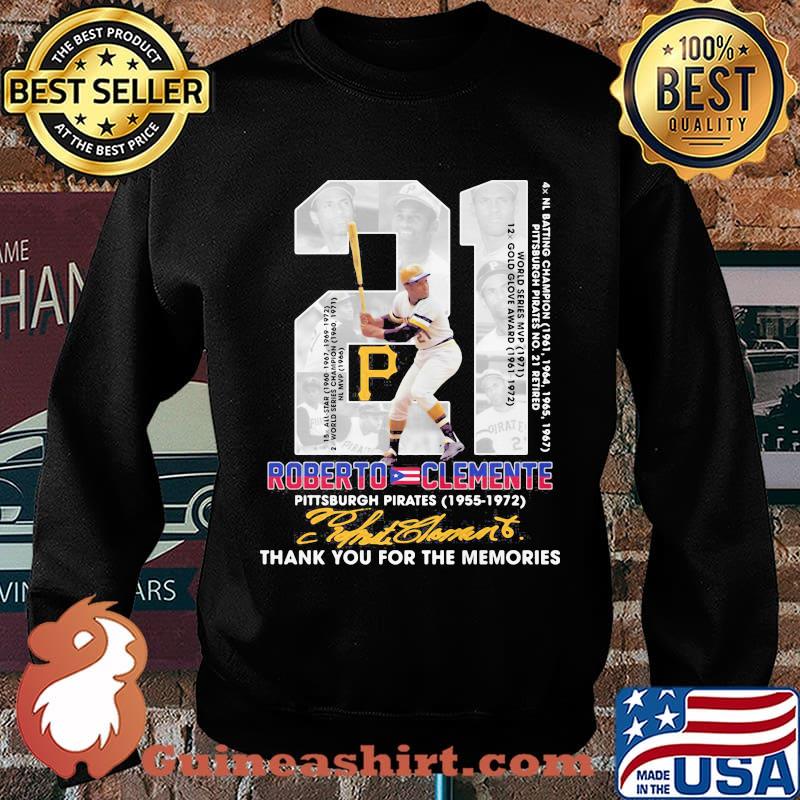 21 roberto clemente pittsburgh pirates 1955 1972 thank for the memories signatures s Sweater