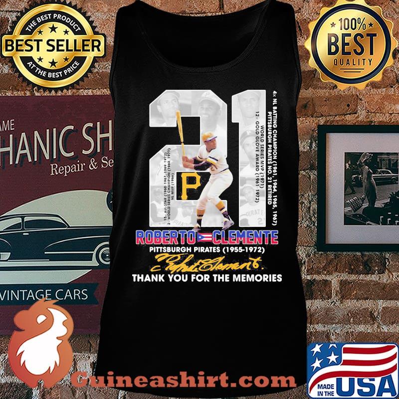 21 roberto clemente pittsburgh pirates 1955 1972 thank for the memories signatures s Tank top