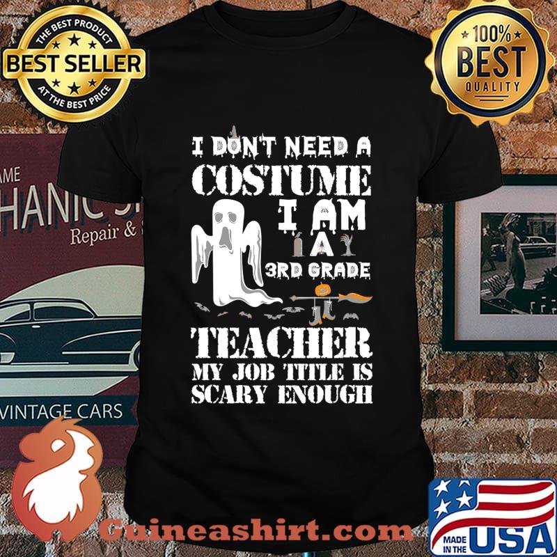 3rd Grade Teacher Halloween Costume Scary Funny Boo T-Shirt