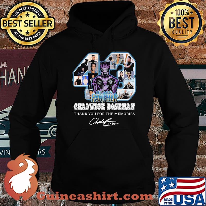 43 black panther rip chadwick thank you for the memories signature s Hoodie