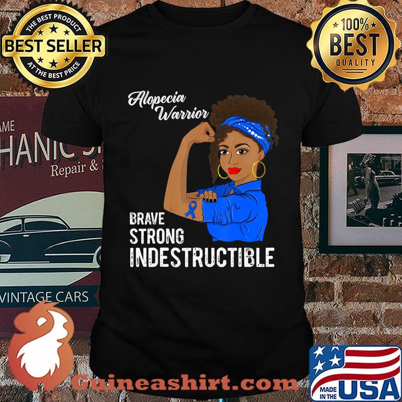 Alopecia Warrior Indestructible Survivor Awareness Gift T-Shirt
