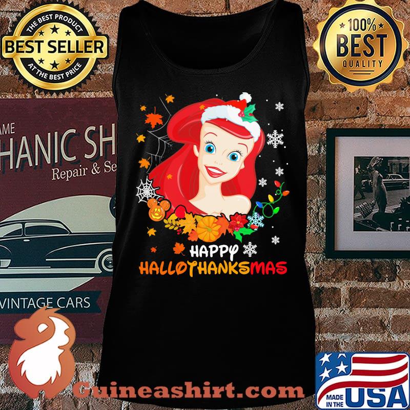 Ariel happy hallothanksmas halloween thanksgiving christmas s Tank top