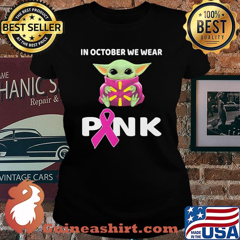 Baby hug walmart in october we wear pink cancer awareness s Laides tee