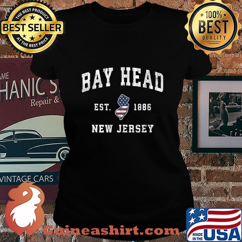 Bay Head New Jersey NJ Vintage American Flag Sports Design T-Shirt Laides tee