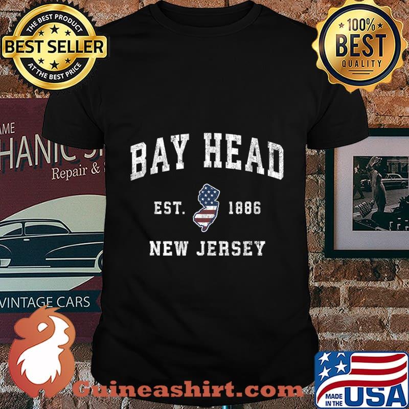 Bay Head New Jersey NJ Vintage American Flag Sports Design T-Shirt
