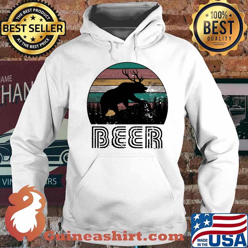 BEER DEER BEAR SUNSET VINTAGE RETRO SHIRT Hoodie