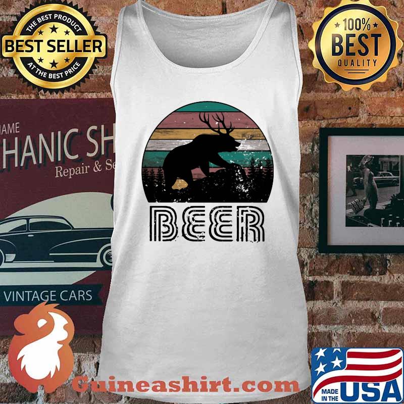 BEER DEER BEAR SUNSET VINTAGE RETRO SHIRT Tank top