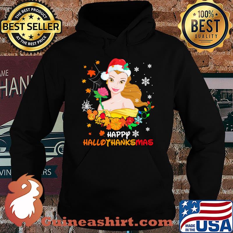 Belle happy hallothanksmas halloween thanksgiving christmas s Hoodie