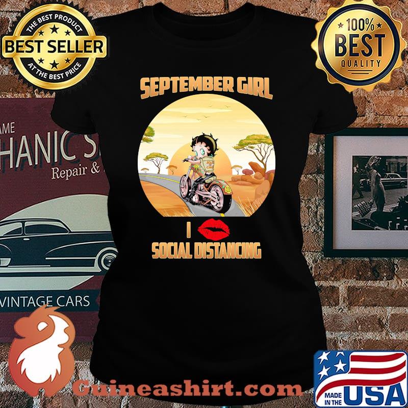 Betty boop september girl i social distancing vintage s Laides tee