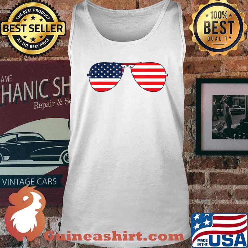 Biden Aviator Sunglasses Patriotic USA Flag T-Shirt Tank top