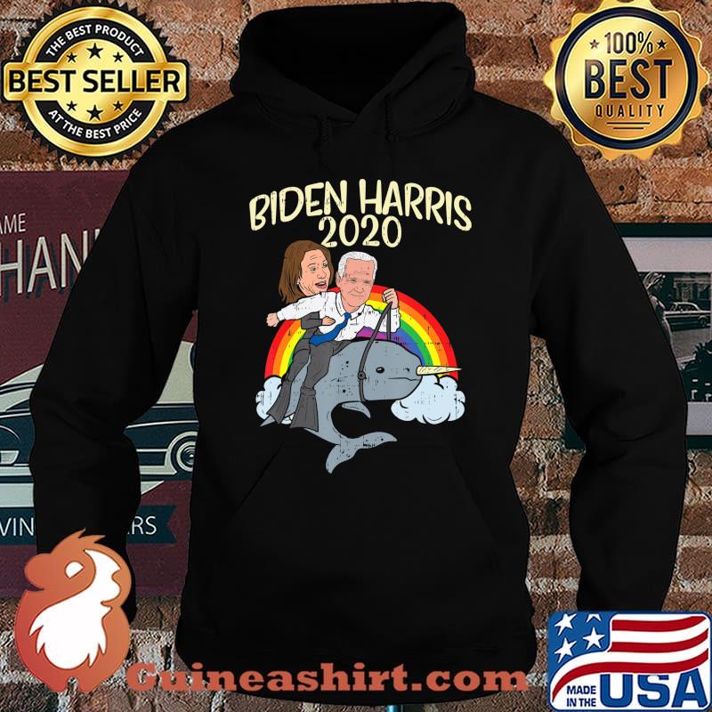 Biden Harris 2020 Narwhale Rainbow Funny Joe Kamala Democrat T-Shirt Hoodie