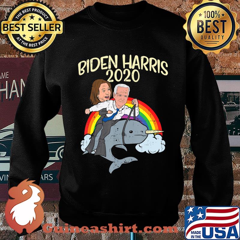 Biden Harris 2020 Narwhale Rainbow Funny Joe Kamala Democrat T-Shirt Sweater