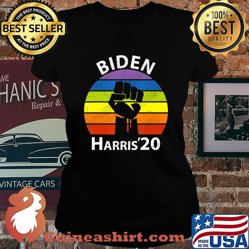 Biden Harris 2020 Rainbow Black Lives Matter Retro BLM T-Shirt Laides tee
