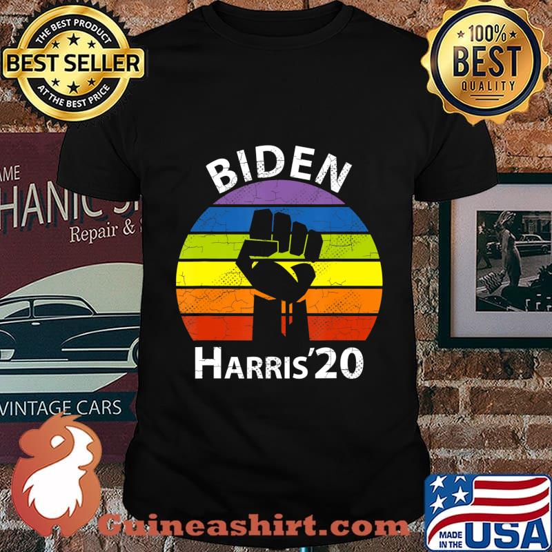 Biden Harris 2020 Rainbow Black Lives Matter Retro BLM T-Shirt