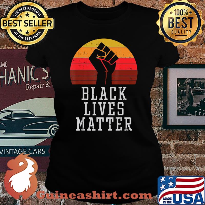 Black Lives Matter Raised Fist Melanin African History Pride T-Shirt Laides tee